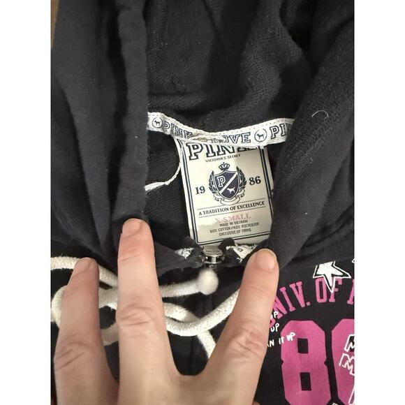 Victoria Secret Pink Rare Vintage Sweatsuit University Of Pink Crop Pants XS - Picture 6 of 11